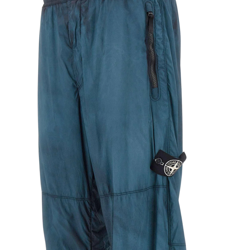 Pantalon loose STONE ISLAND polyamide stretch bleu corrosion