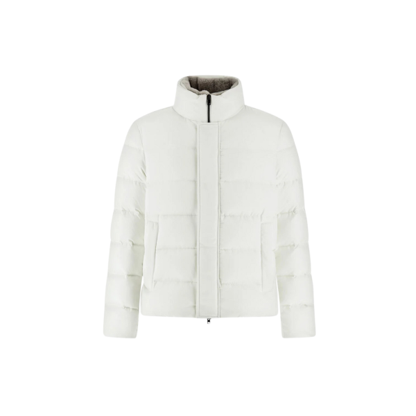 Doudoune zippée HERNO nylon blanc col montant