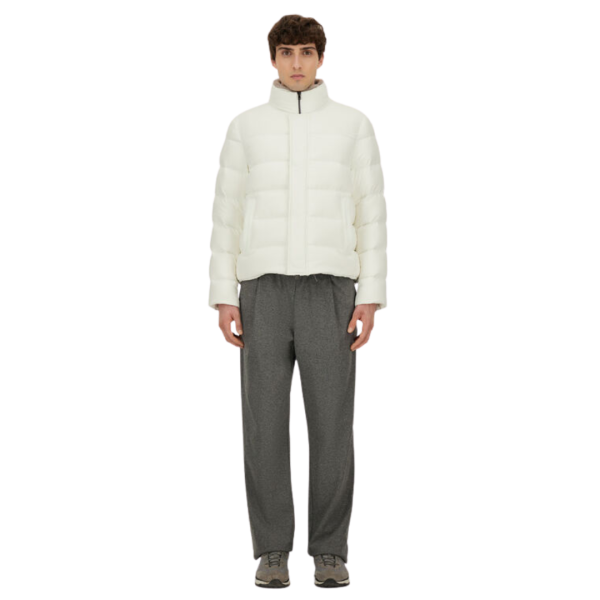 Doudoune zippée HERNO nylon blanc col montant