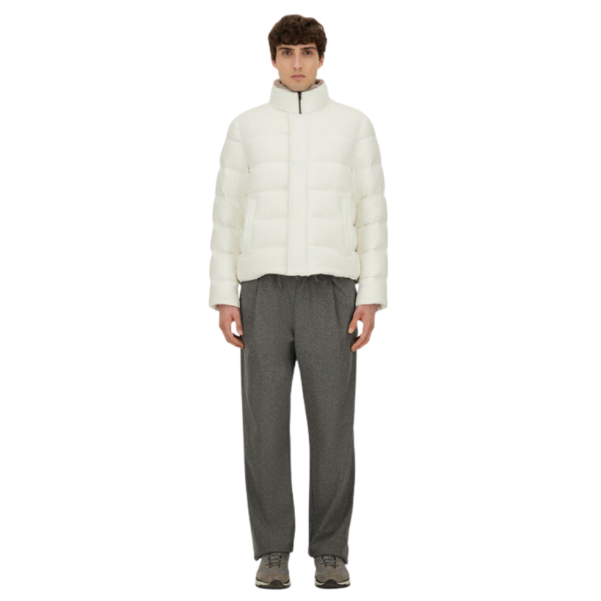 Doudoune zippée HERNO nylon blanc col montant
