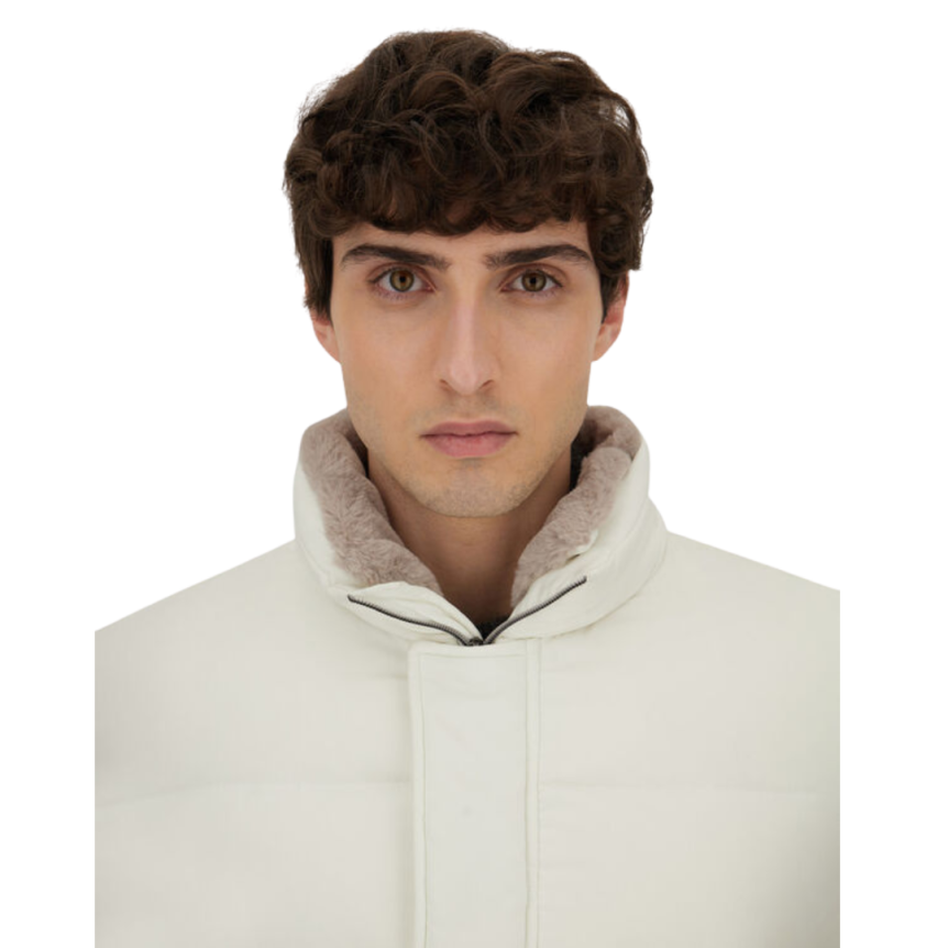 Doudoune zippée HERNO nylon blanc col montant