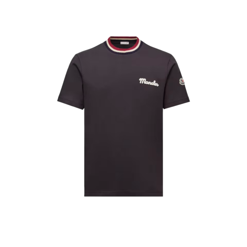 T-shirt col rond coton noir...