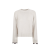 Pull col rond laine vierge cachemire gris clair sequins noir bas manches