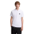 Polo manche courte coton piqué blanc logo gomme noir écriture dos