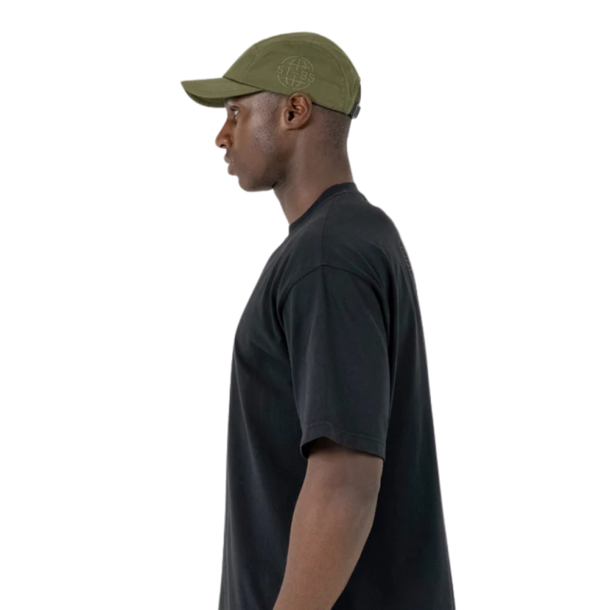 Casquette ST95 Nucleo 5 panneaux coton bio vert olive broderie logo