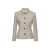 Blazer court boutonné mélange soie cachemire beige moucheté