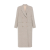 Manteau croisé laine cachemire soie beige chiné marron