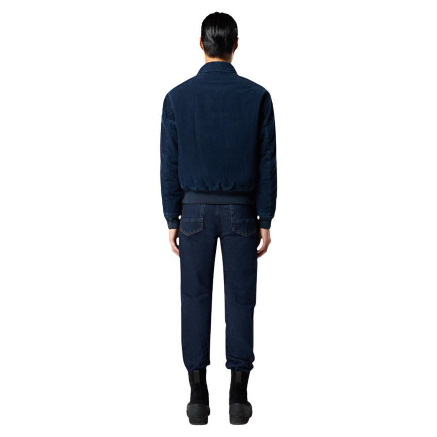Blouson Bomber STONE ISLAND coton velours côtelé bleu indigo Denim Research