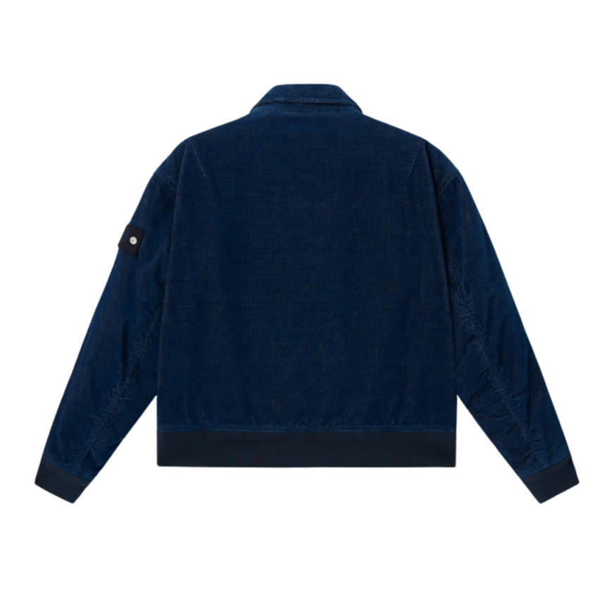 Blouson Bomber STONE ISLAND coton velours côtelé bleu indigo Denim Research