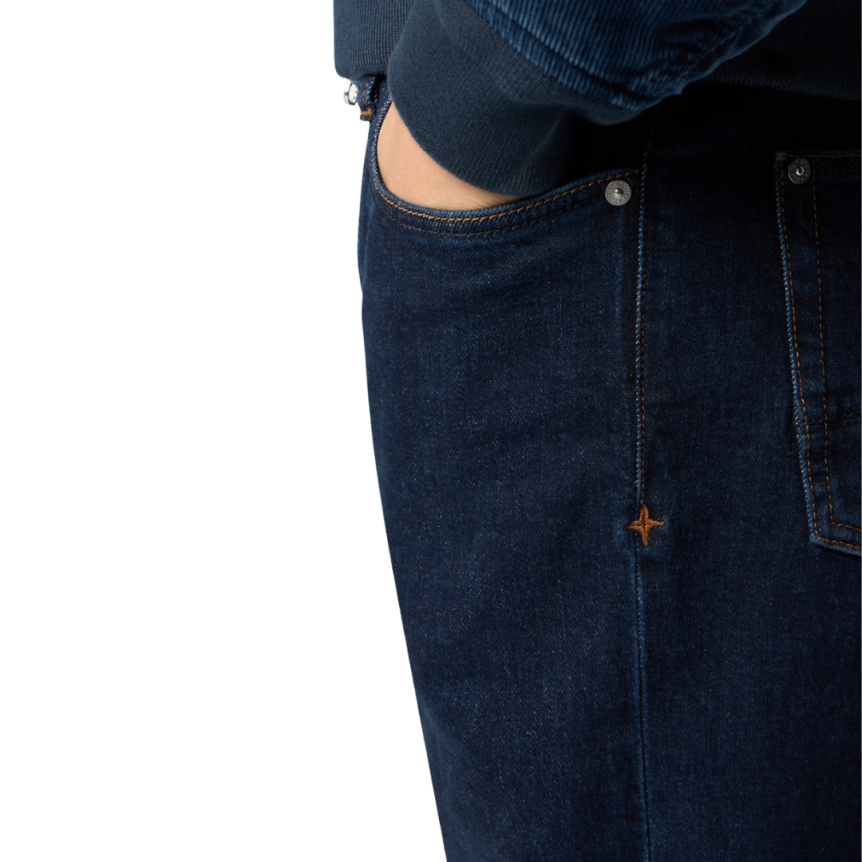 Jean Slim STONE ISLAND  cinq poches coton stretch bleu brut Denim Research