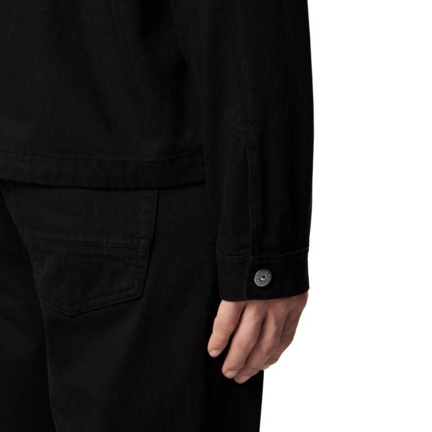 Blouson bouton STONE ISLAND Denim Research coton bio noir poche pression