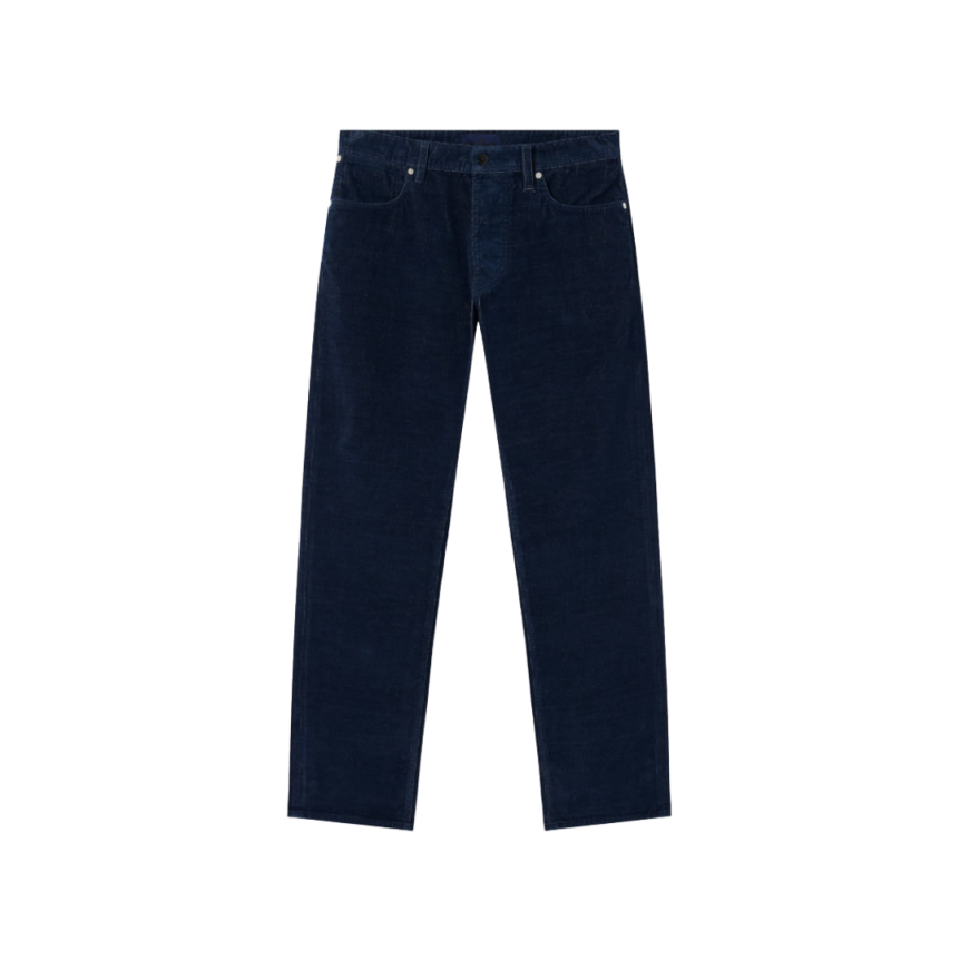 Jean cinq poches STONE ISLAND Denim Research coton mélangé velours bleu indigo