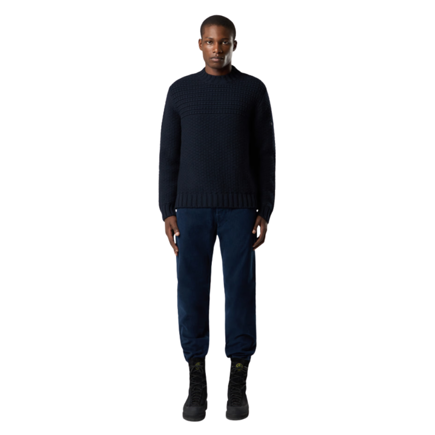 Jean cinq poches STONE ISLAND Denim Research coton mélangé velours bleu indigo