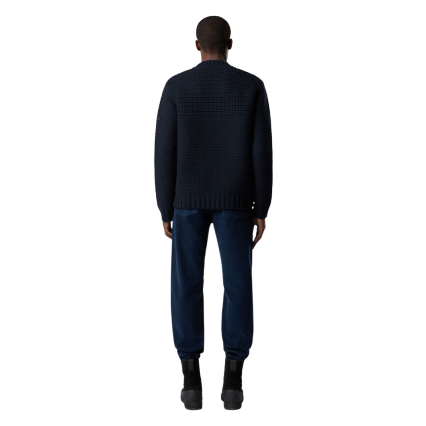 Jean cinq poches STONE ISLAND Denim Research coton mélangé velours bleu indigo