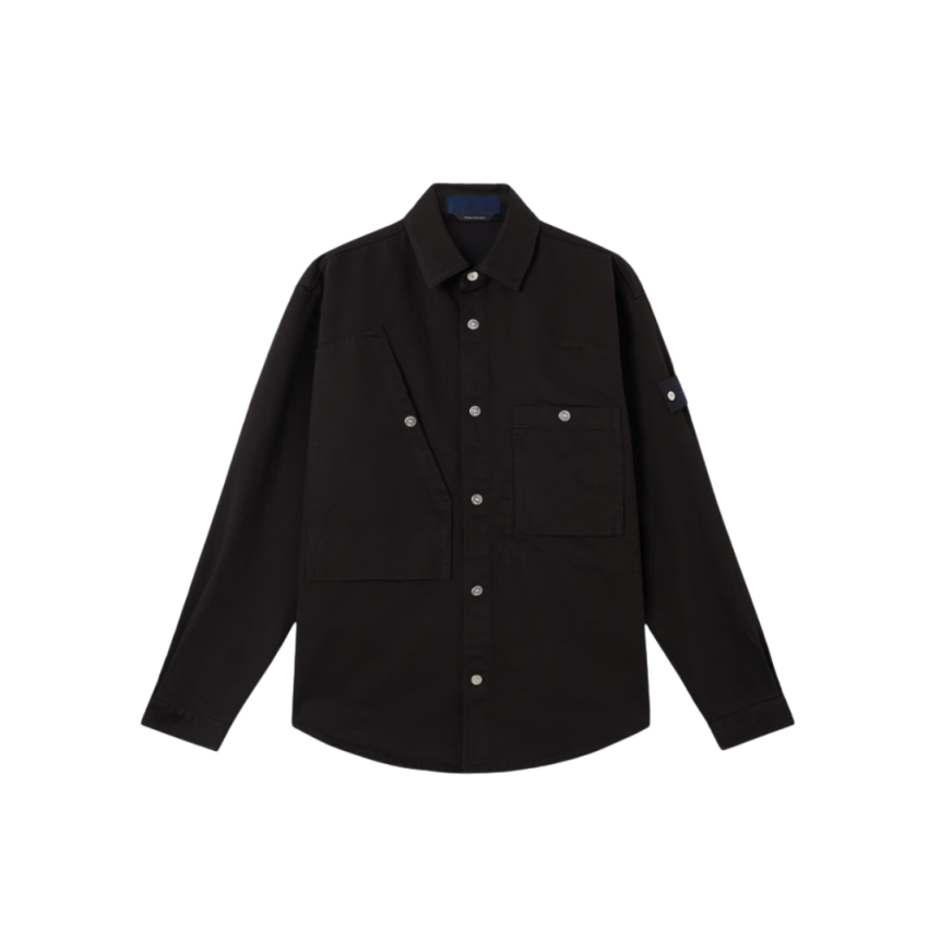 STONE ISLAND Surchemise Denim Research veste bouton pression coton noir