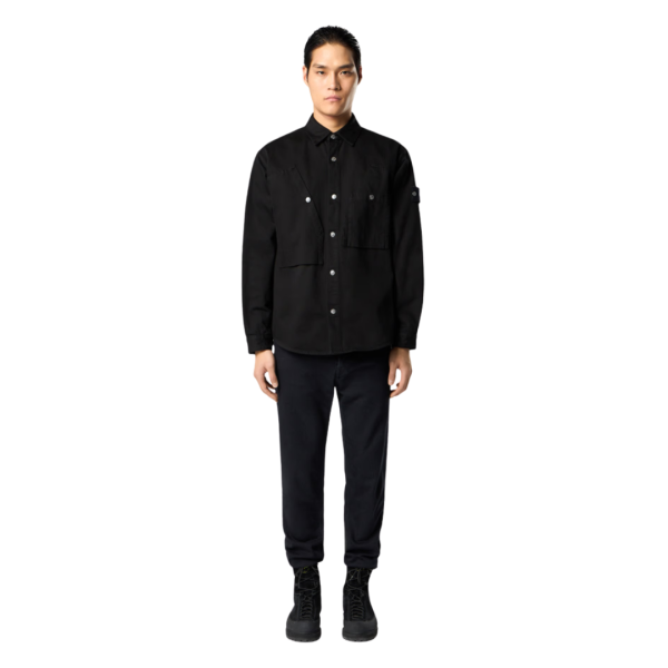 STONE ISLAND Surchemise Denim Research veste bouton pression coton noir
