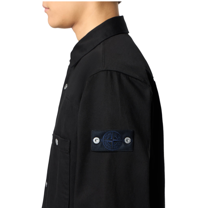 STONE ISLAND Surchemise Denim Research veste bouton pression coton noir