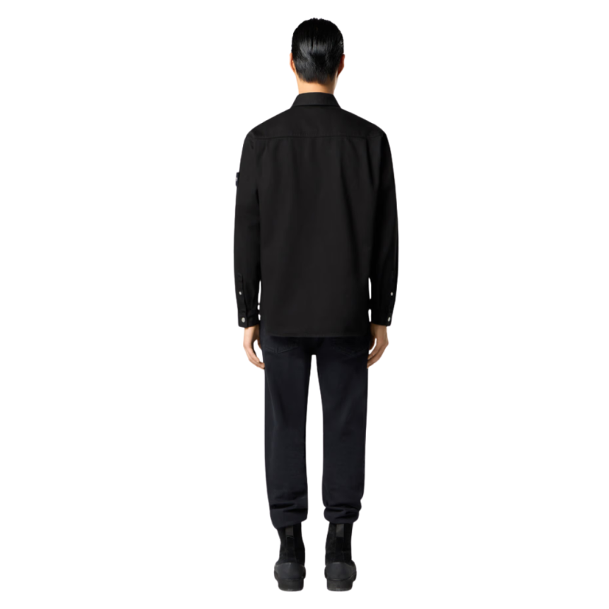 STONE ISLAND Surchemise Denim Research veste bouton pression coton noir