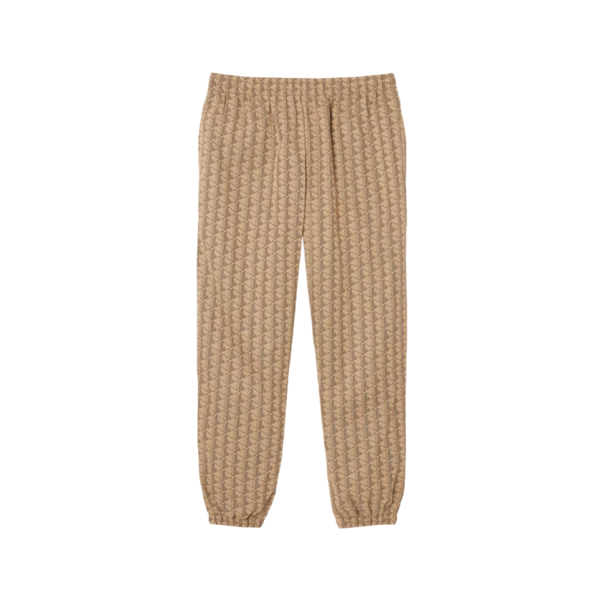 Pantalon de survêtement LACOSTE nylon monogramme L beige