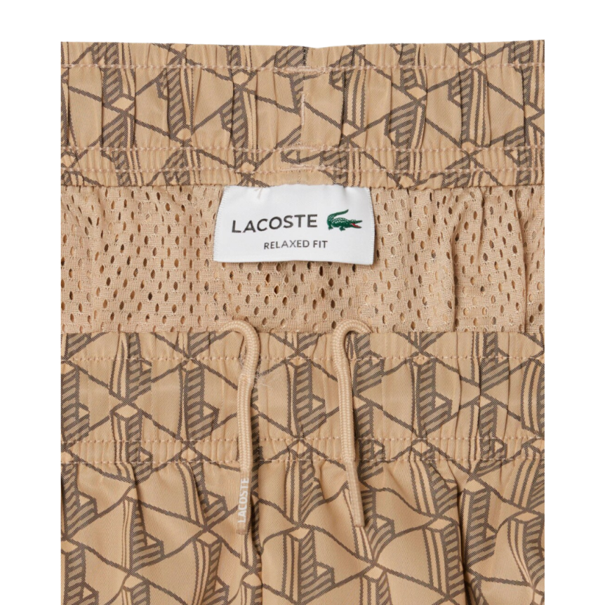 Pantalon de survêtement LACOSTE nylon monogramme L beige