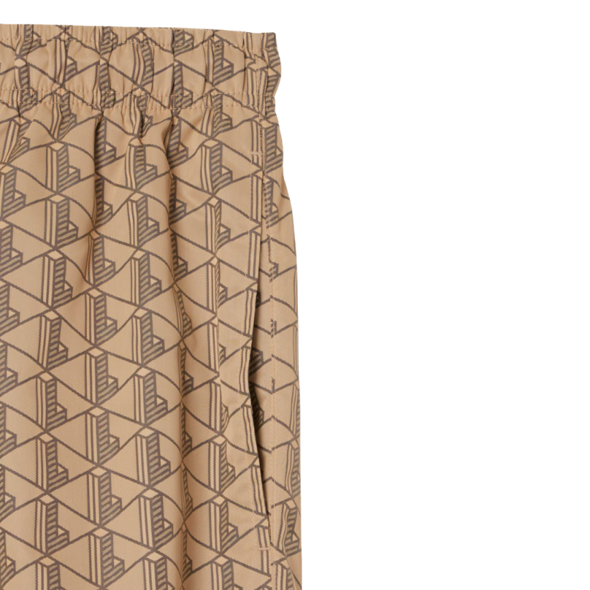 Pantalon de survêtement LACOSTE nylon monogramme L beige