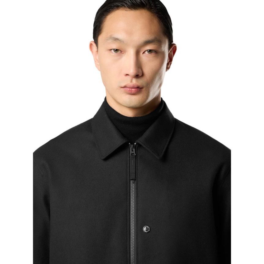 Surchemise zippée STONE ISLAND flanelle nylon laine noir Ghost collection