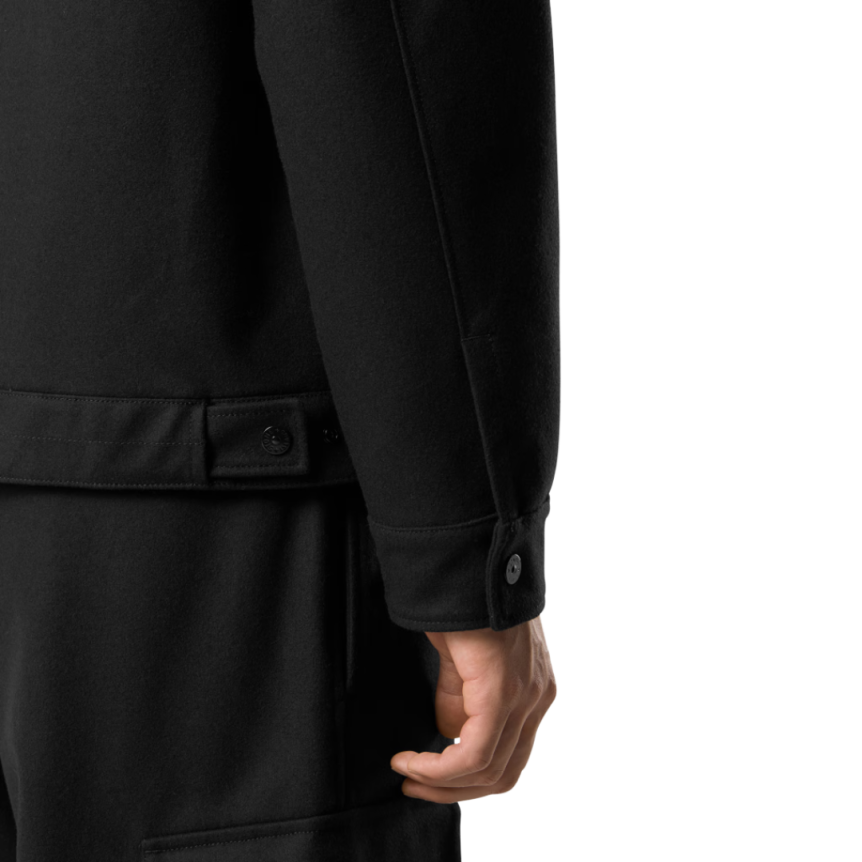 Surchemise zippée STONE ISLAND flanelle nylon laine noir Ghost collection