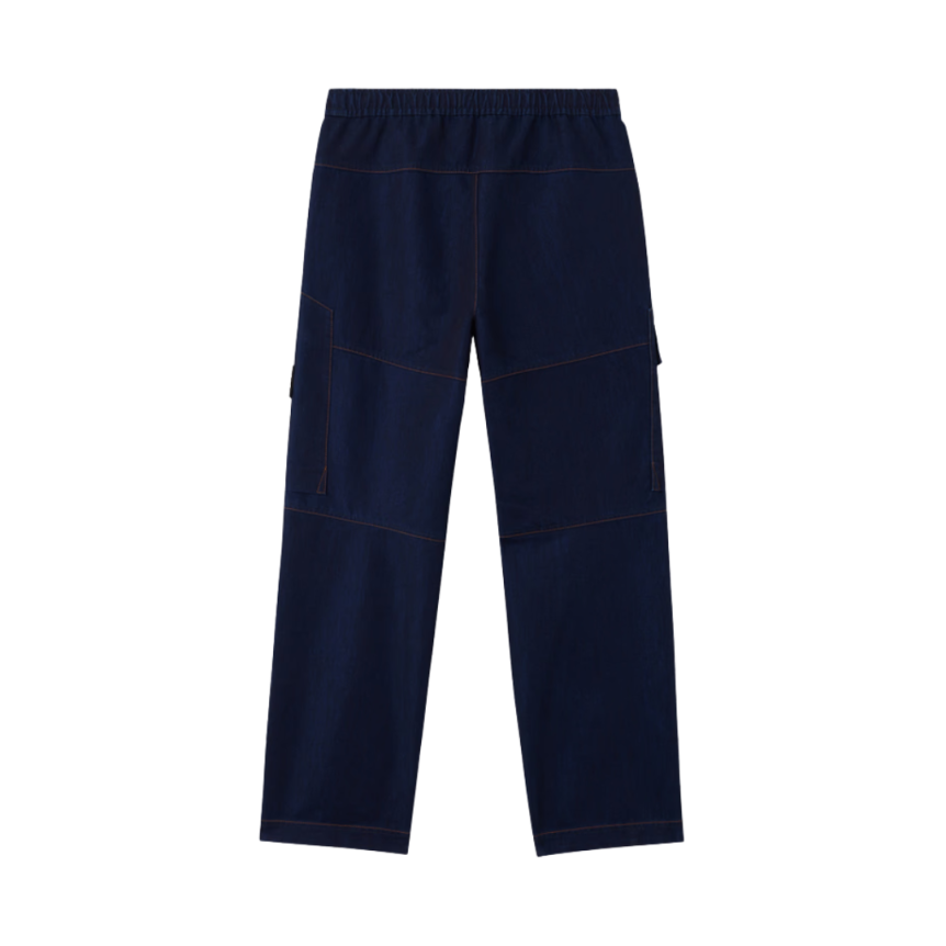 Pantalon Jean cargo ample STONE ISLAND Denim Research bleu brut poches asymétriques