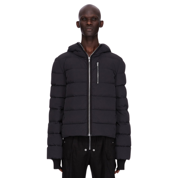 Veste doudoune zippée RICK OWENS FW25 Concordians Gimp nylon noir mat