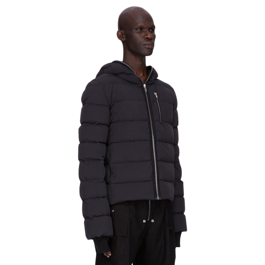 Veste doudoune zippée RICK OWENS FW25 Concordians Gimp nylon noir mat