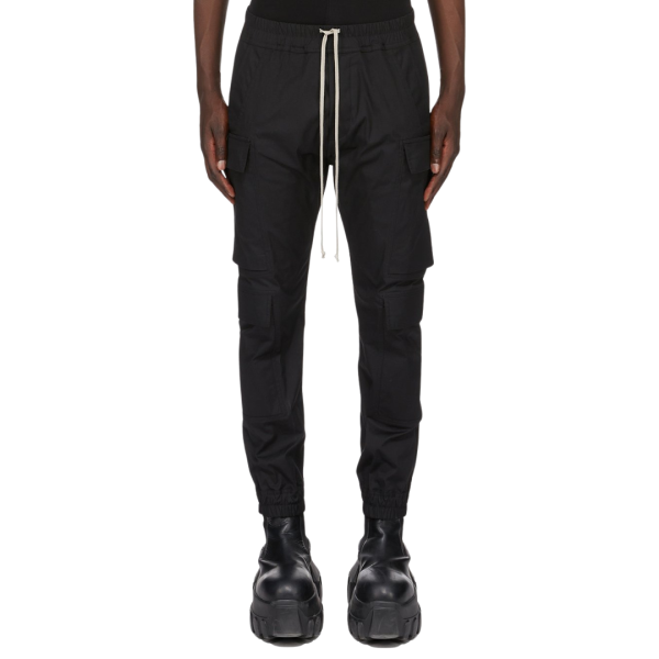 Pantalon RICK OWENS FW25 Concordians Mastodon Megacargo popeline coton épais noir