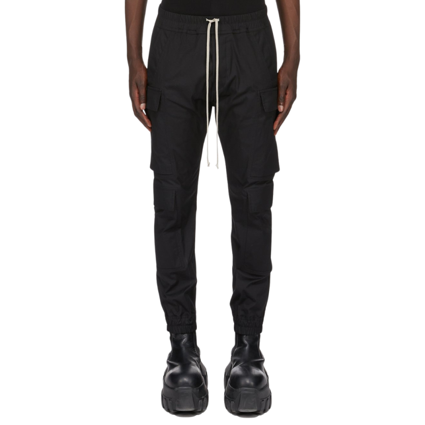 Pantalon RICK OWENS FW25 Concordians Mastodon Megacargo popeline coton épais noir