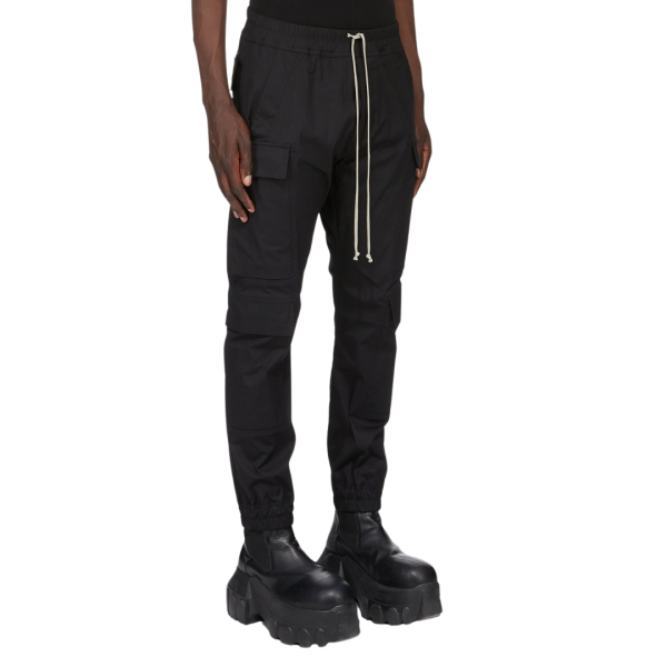 Pantalon RICK OWENS FW25 Concordians Mastodon Megacargo popeline coton épais noir