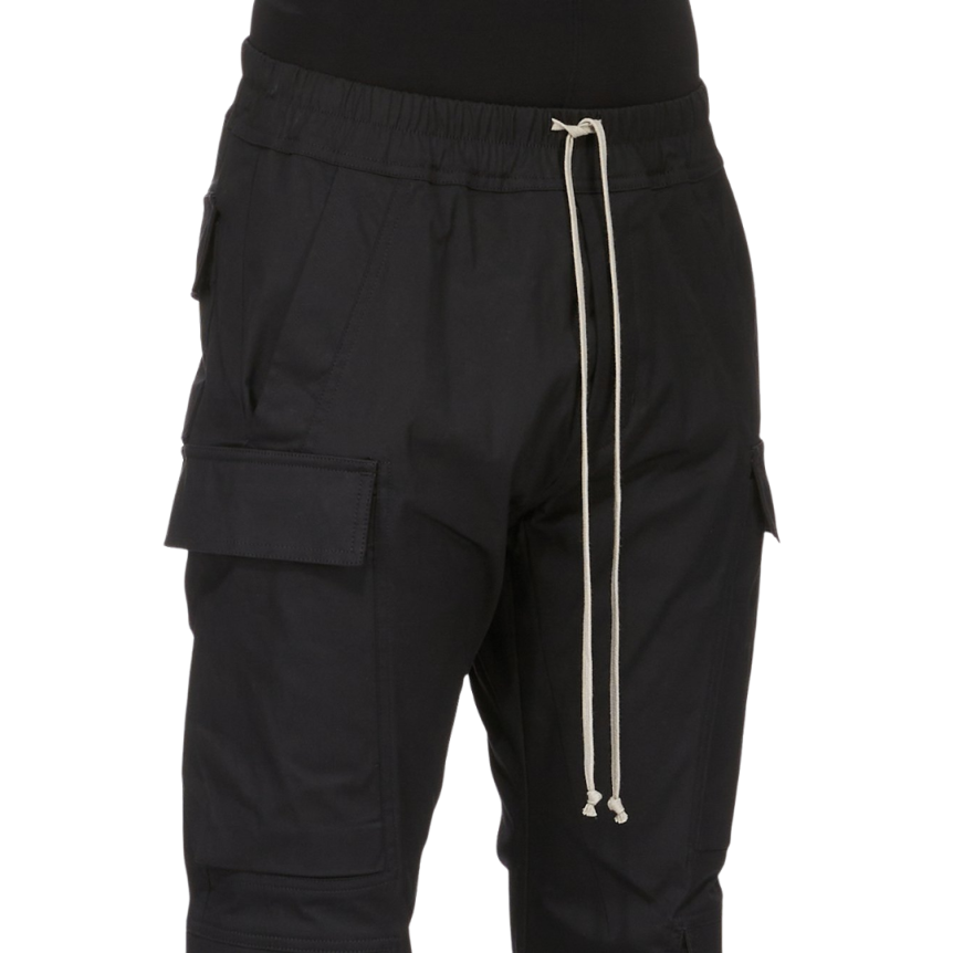 Pantalon RICK OWENS FW25 Concordians Mastodon Megacargo popeline coton épais noir