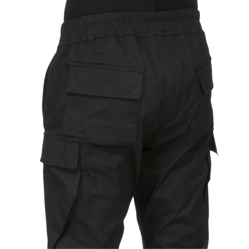 Pantalon RICK OWENS FW25 Concordians Mastodon Megacargo popeline coton épais noir