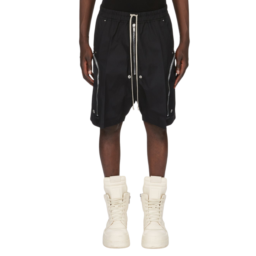 Short Cargo RICK OWENS FW25 Concordians Bauhaus Bela popeline coton épais noir