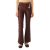 Pantalon évasé cuir agneau bullé léger bordeaux