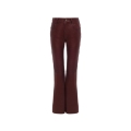 Pantalon évasé cuir agneau bullé léger bordeaux