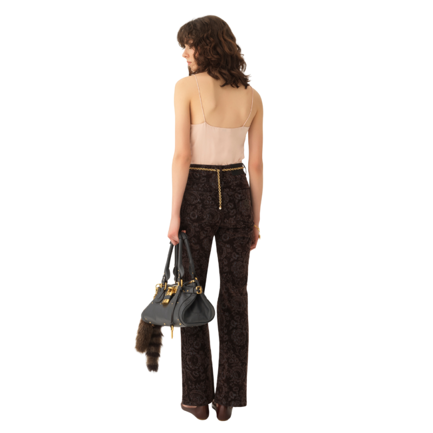 Top caraco CHLOE fluide fines bretelles soie satin lavé rose pale dentelle