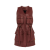 Veste sans manche saharienne cuir agneau bordeaux