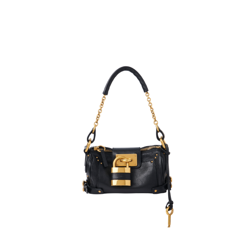 Sac porté épaule main CHLOE Paddington petit cuir grainé noir