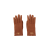 Gants Iconic cuir agneau souple marron gold logo doré