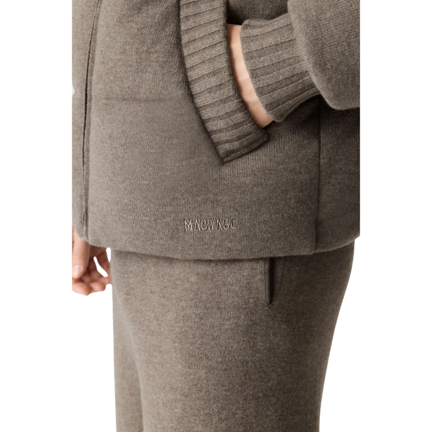 Blouson à capuche MACKAGE Griffeen laine marron chocolat