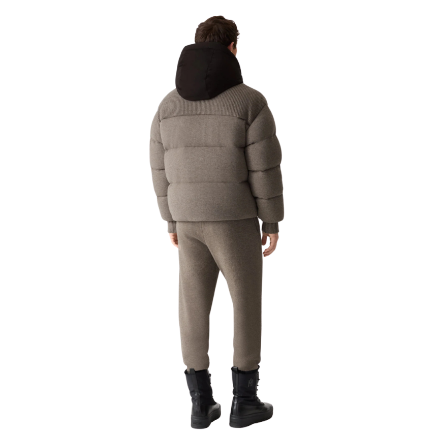 Blouson à capuche MACKAGE Griffeen laine marron chocolat