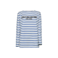 T-shirt manche longue marinière coton blanc rayures bleu Chez Valentino