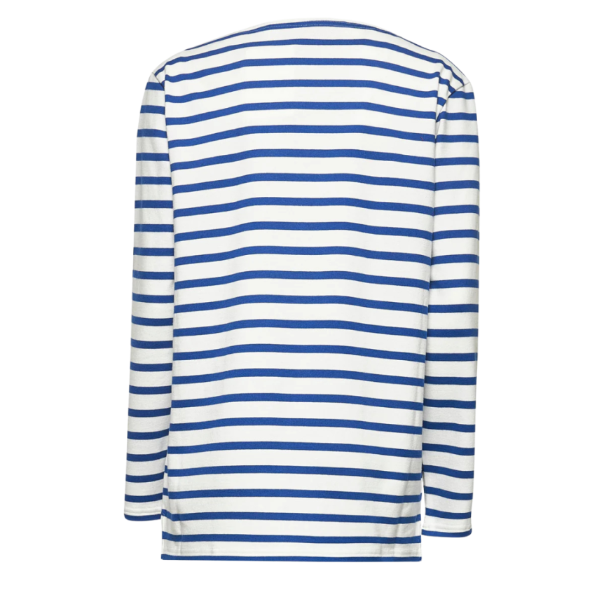 T-shirt manche longue VALENTINO marinière coton blanc rayures bleu Chez Valentino