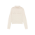 Pull maille ajouré laine cachemire écru col roulotté
