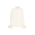 Chemise soie Georgette écru col manche dentelle