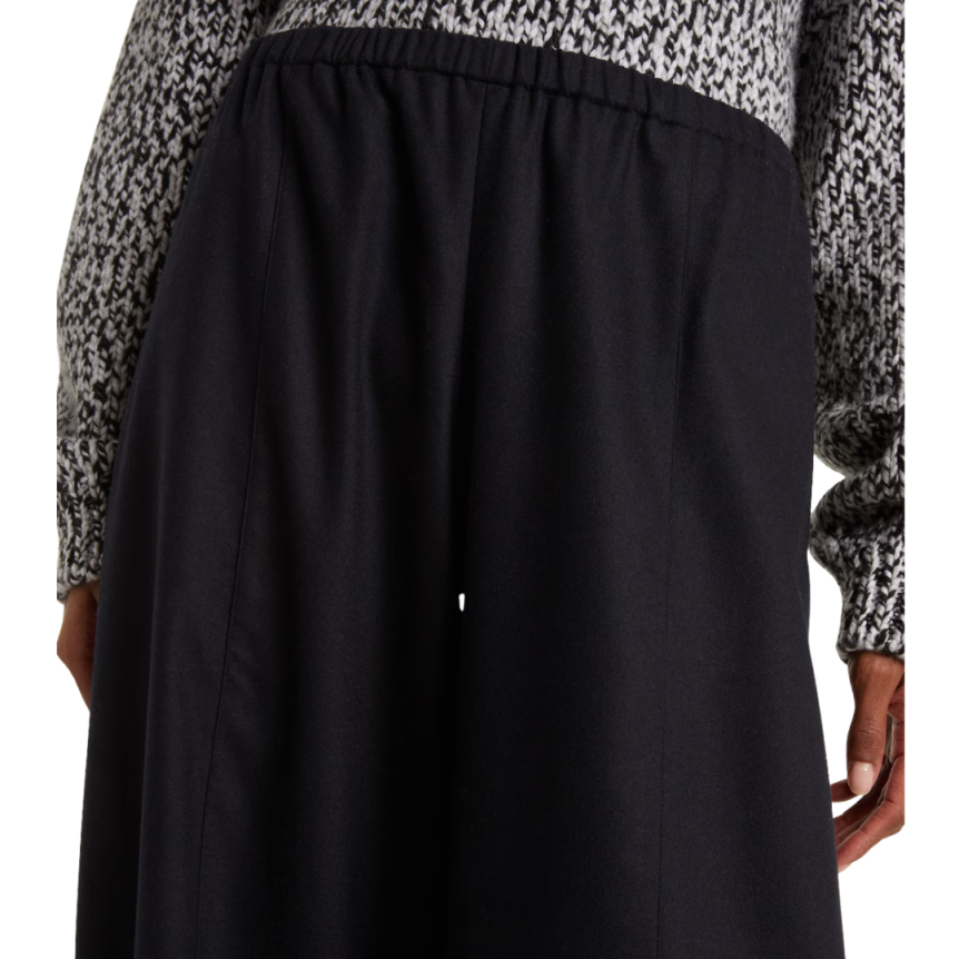 Pantalon bouffant KHAITE Clover flanelle bleu marine taille élastique