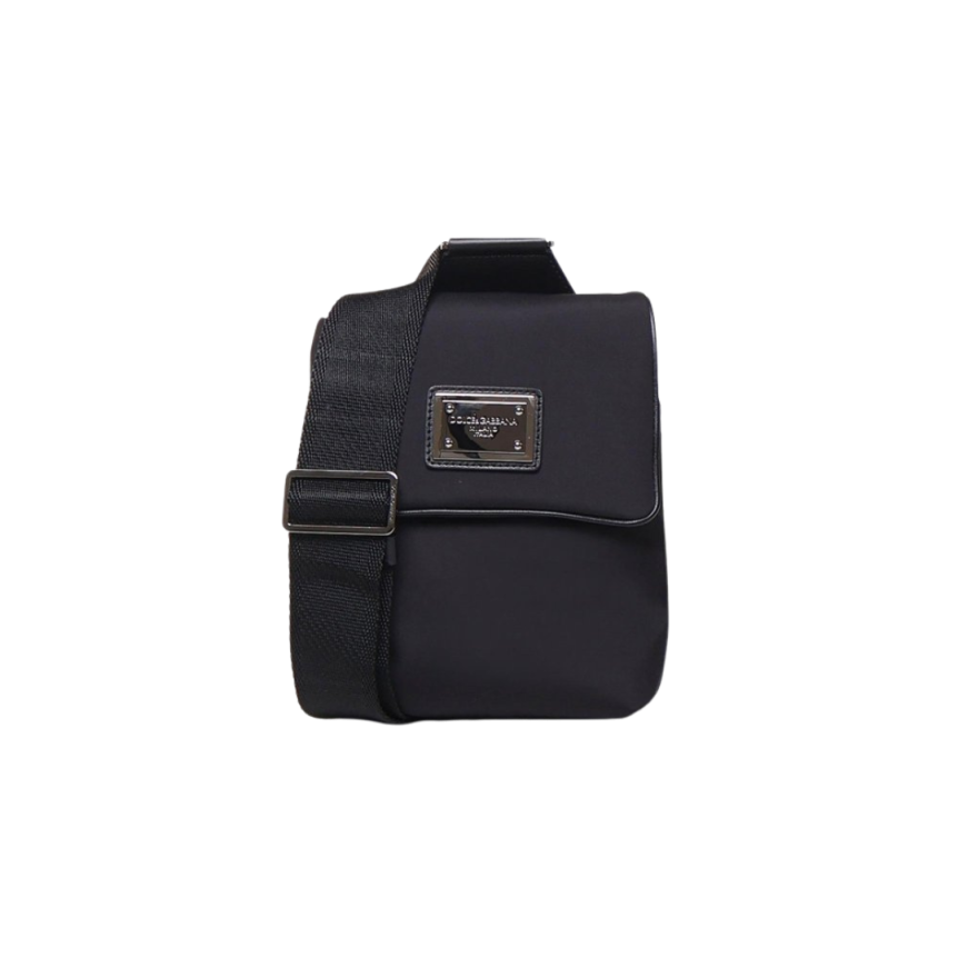 Sac ceinture DOLCE & GABBANA cross body nylon noir plaque logo